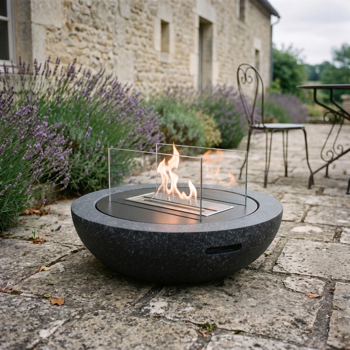 LUMA - Granite Black - Outdoor Bioethanol Fireplace