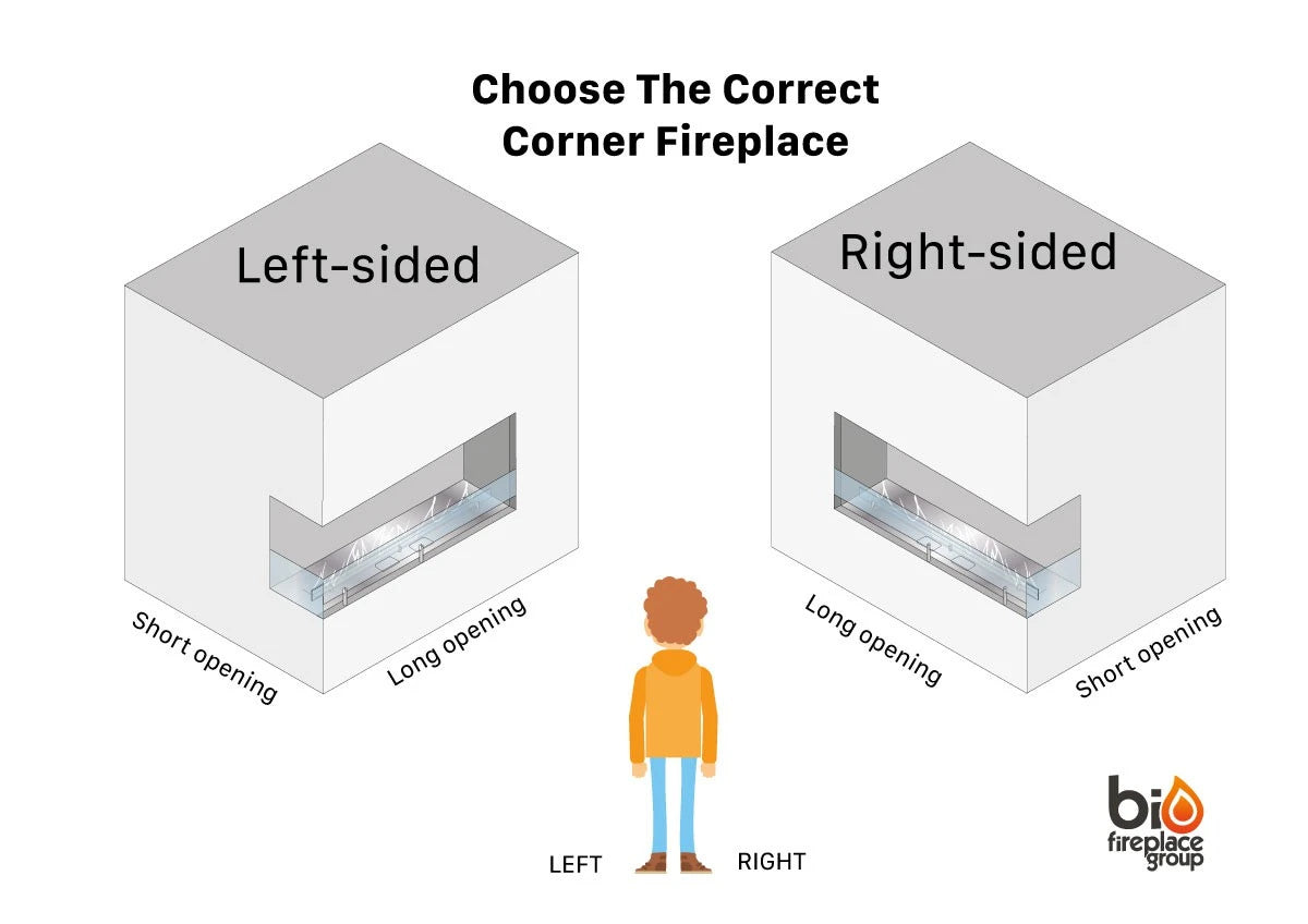 Corner Bio Fireplace 90 cm (Left)