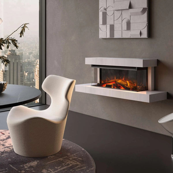 Șemineu electric de perete Lumen 870 – Cretă