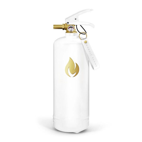 Extinctor alb 2 kg – Emblemă aurie