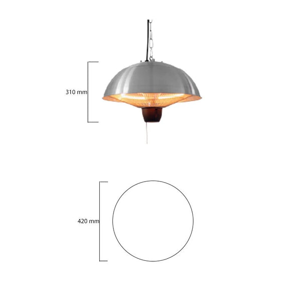 Încălzitor de terasă suspendat 600-1500 W, HA, Ø42 cm