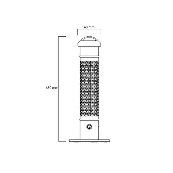 Încălzitor de terasă, model sub masă, 1200 W, argintiu