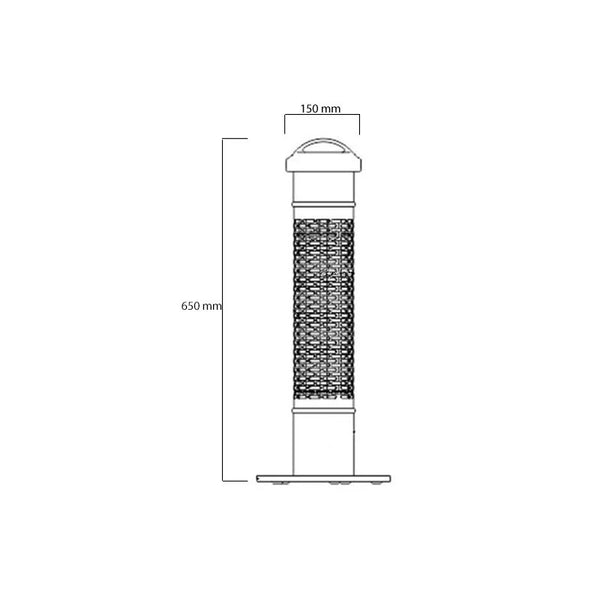 Încălzitor de terasă, model sub masă, 1200 W, GT, negru