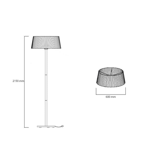 Radiator vertical 900-1200-2100 W Ø60 cm, negru