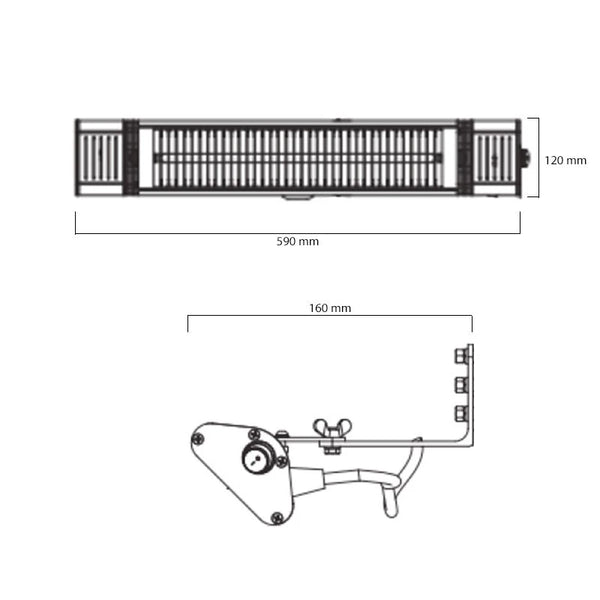 Încălzitor de terasă Heat1 Eco Plus-line 2000W