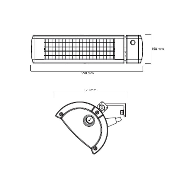 Încălzitor de terasă Heat1 Eco High-line 2000W, alb