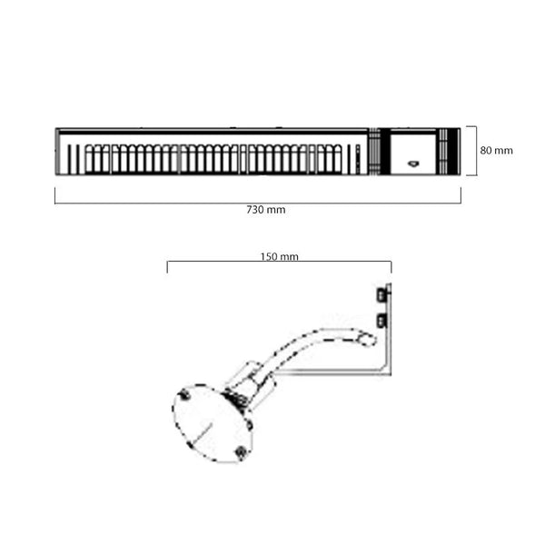 Încălzitor de terasă Eco High-line 2000W Negru de la Heat1