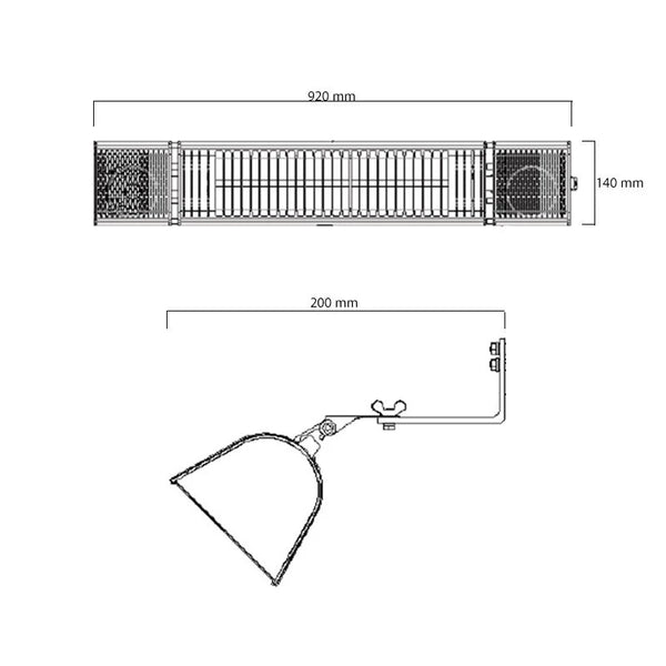 Încălzitor de terasă Eco Pro-line 2000W de la Heat1