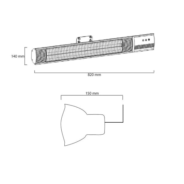 Încălzitor de terasă Eco Pro-line 2000W de la Heat1