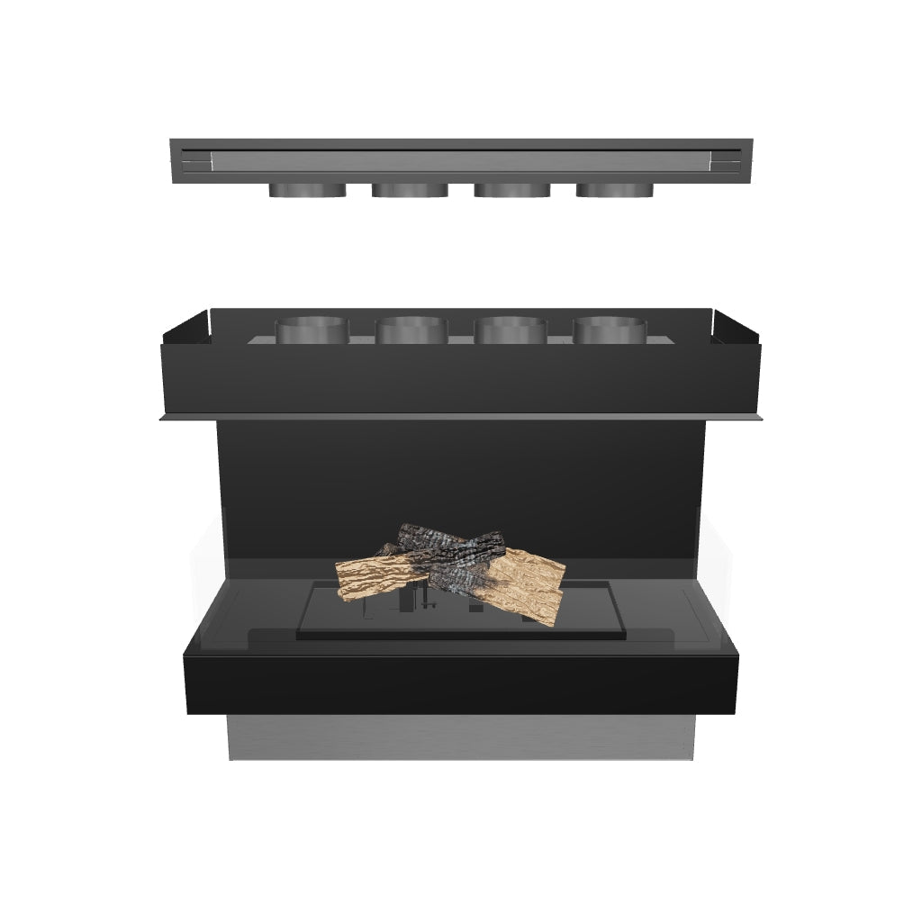 Flogs Box 1000 cu trei laturi (ventilație în cameră) - Șemineu pe bioetanol