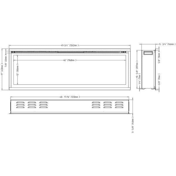 Șemineu electric Royal 50" – șemineu de perete