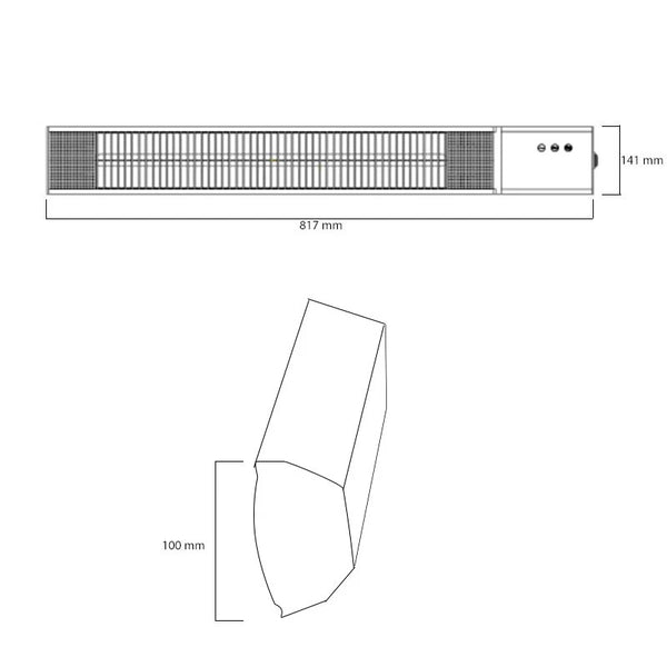 Încălzitor de terasă Royal Diamond 2500 W, negru