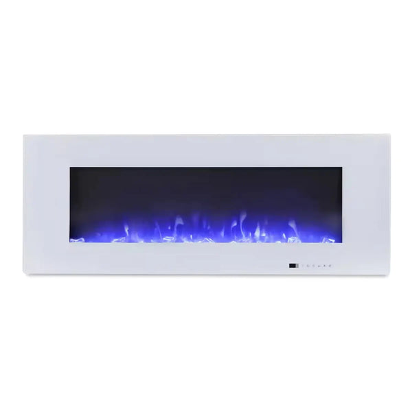 Șemineu electric Azurite - alb - 127 cm