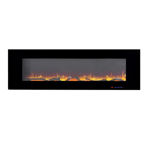 Șemineu electric de perete Azurite - Negru - 152 cm