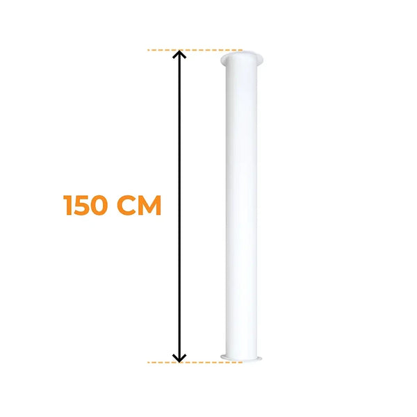 Toronto Pipe Alb 150 cm – Lungime totală 190 cm