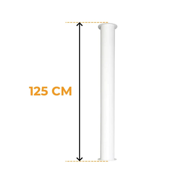 Toronto Pipe Alb 125 cm – Lungime totală 165 cm