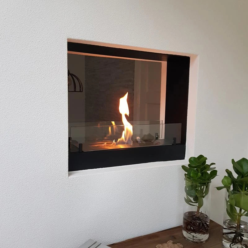 Șemineu bio încorporat, negru – 60 cm